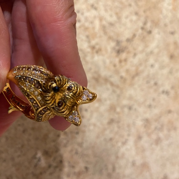 BRADFORD EXCHANGE I LOVE MY YORKIE CZ RING - Picture 2 of 4